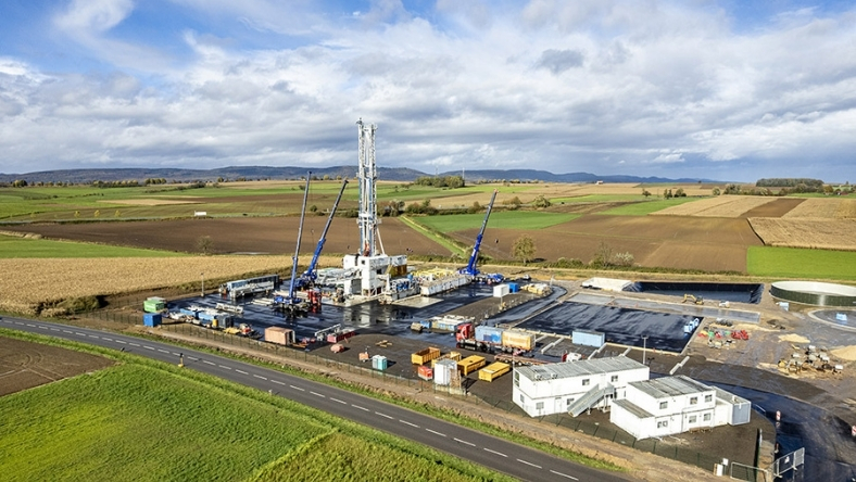 Geothermal drilling site in France supporting lithium extraction project
